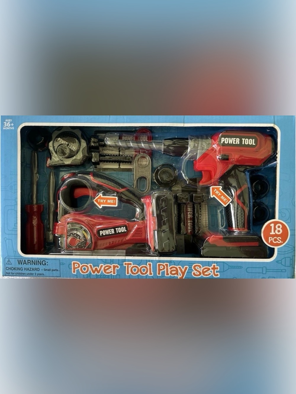 Power Play Tool Set - 18 Pieces - Ages 3+ - Working Drill! NIB